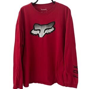 Y2K Fox Racing BMX Red Long Sleeve Logo Graphic T-shirt ~ Men's XXL